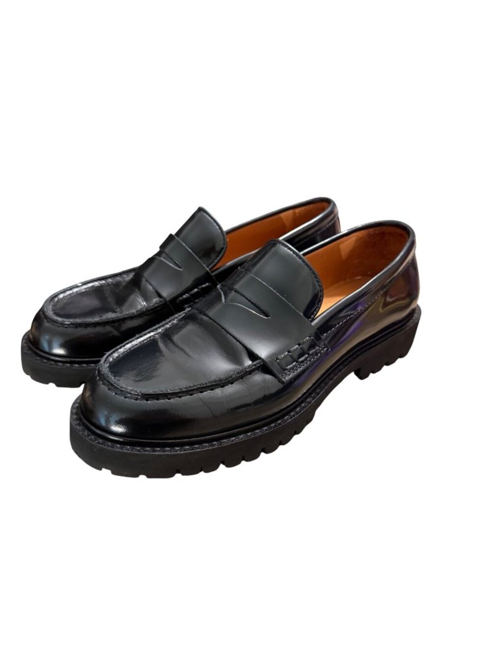 Thursday Black Patent Leather Everyday Slip On Penny Loafers Womens Size 6